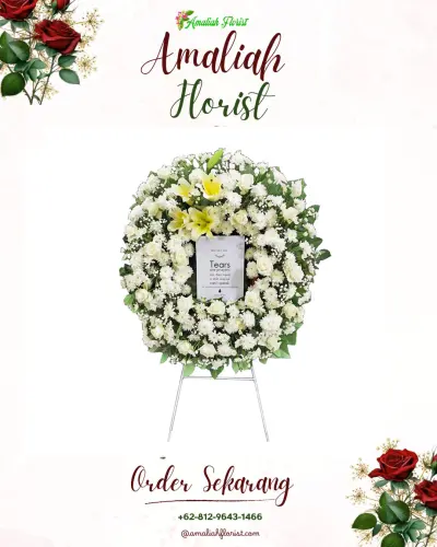 Krans Bunga Duka Cita di Tengki
